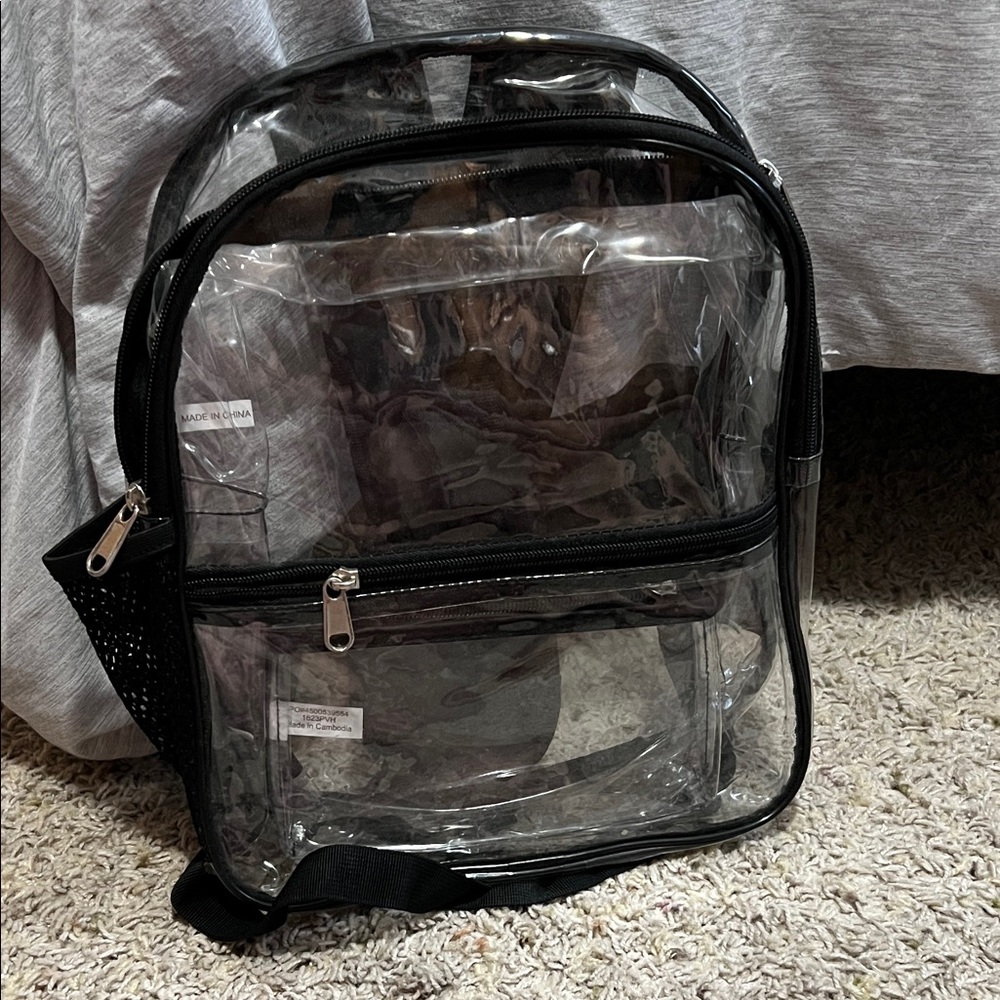 Clear Black Trim Backpack